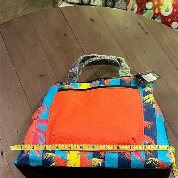 Tahari Colorful Palm Tree Tote Bag - Picture 6 of 7